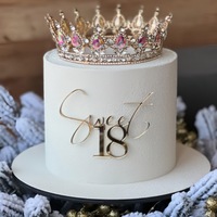 Acrylic Age Number Cake Topper for 16 18 21 30 Birthday Party Decorations Sweet Sixteen Gold Glitter Anniversary Celebration