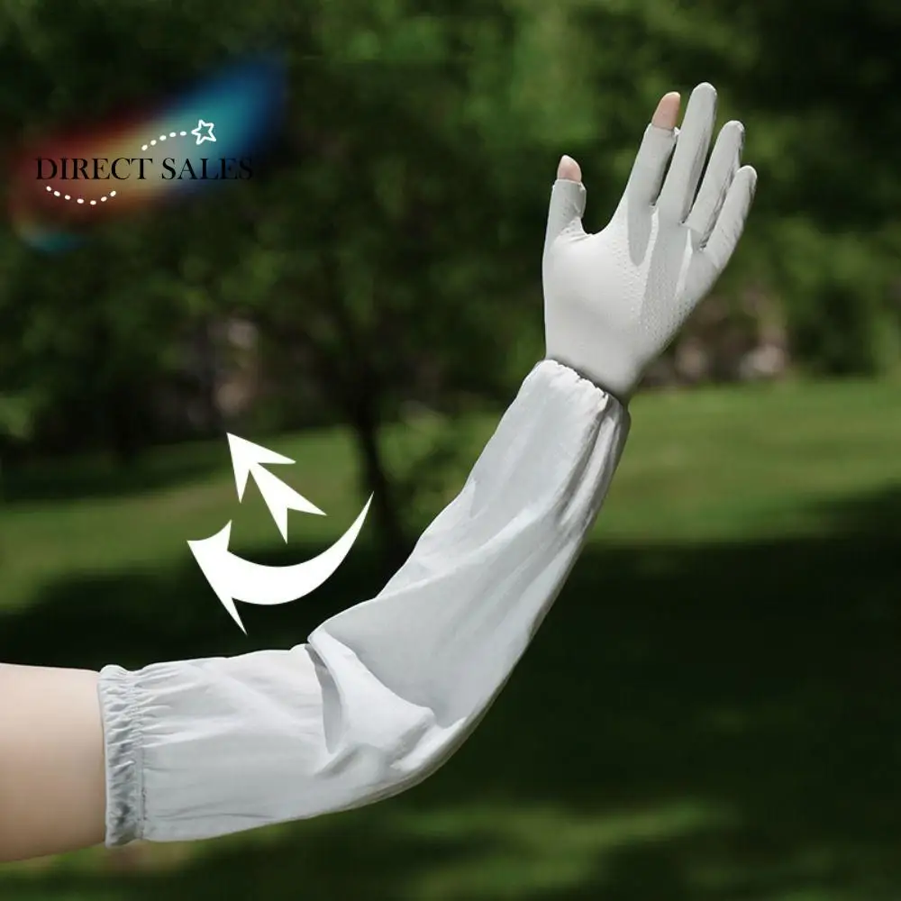 

Anti-UV Ice Silk Sleeves Gloves Flip-finger UV Insulation Sunscreen Sleeve Sun Protection Long-sleeved Glove Cycling Gloves