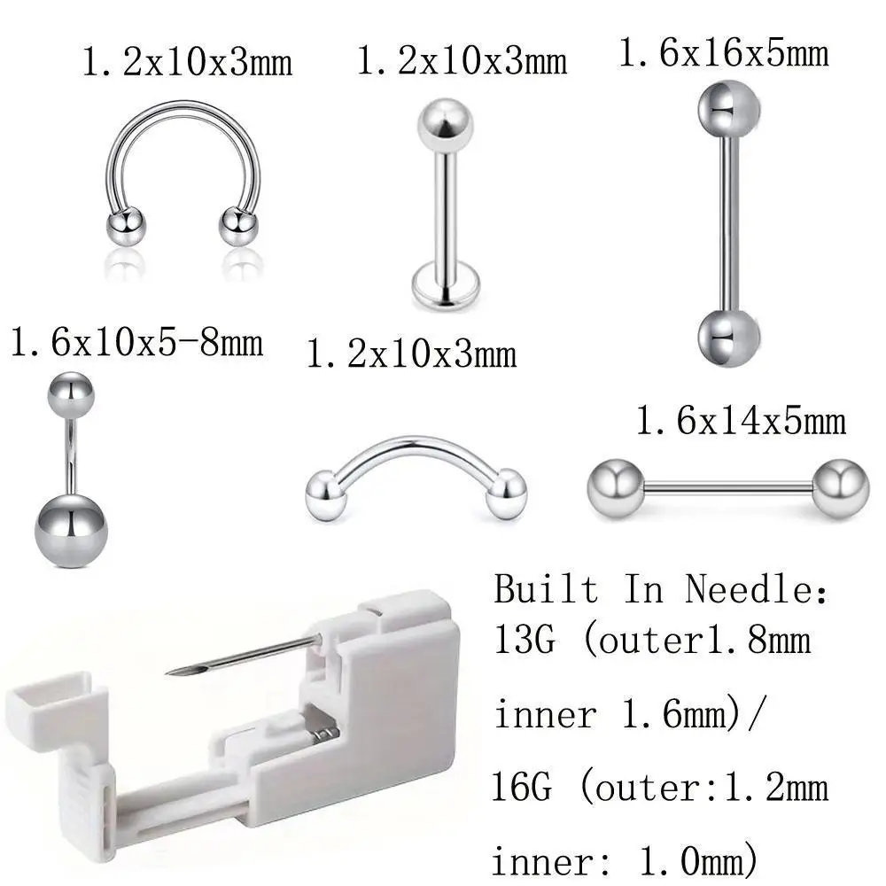 1-4Pcs Set Professional Body Piercing Tool Kit Navel Tongue Eyebrow Lip Nose Jewelry Safe Piercing Gun For Woman and Man