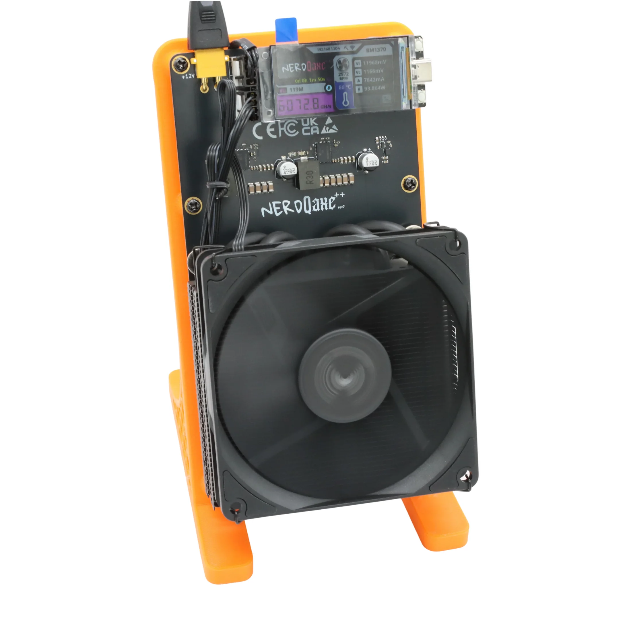 Bitcoin Miner NerdQaxe++ Rev7 6TH/s 120W BTC Mining Machine BM1370 Chip Sha-256 Algorithm and Power Supply