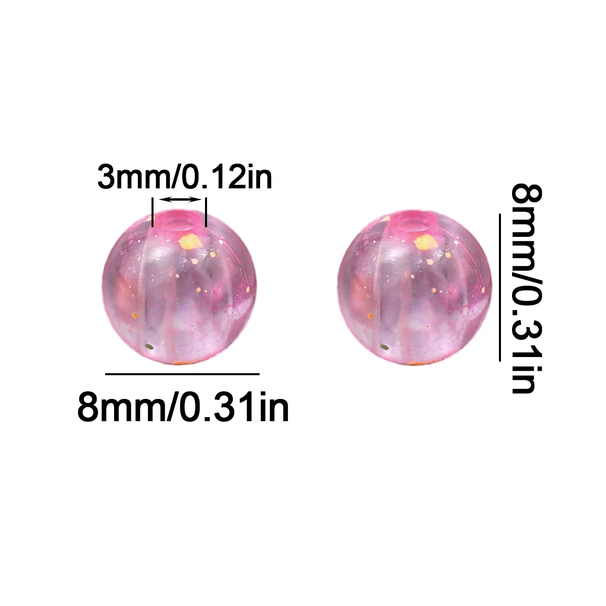 8mm 50/100 PCS Multi Color Translucent Oil Painting Bead Spacer Beads For Jewelry Bracelets Necklace Making DIY Accessories