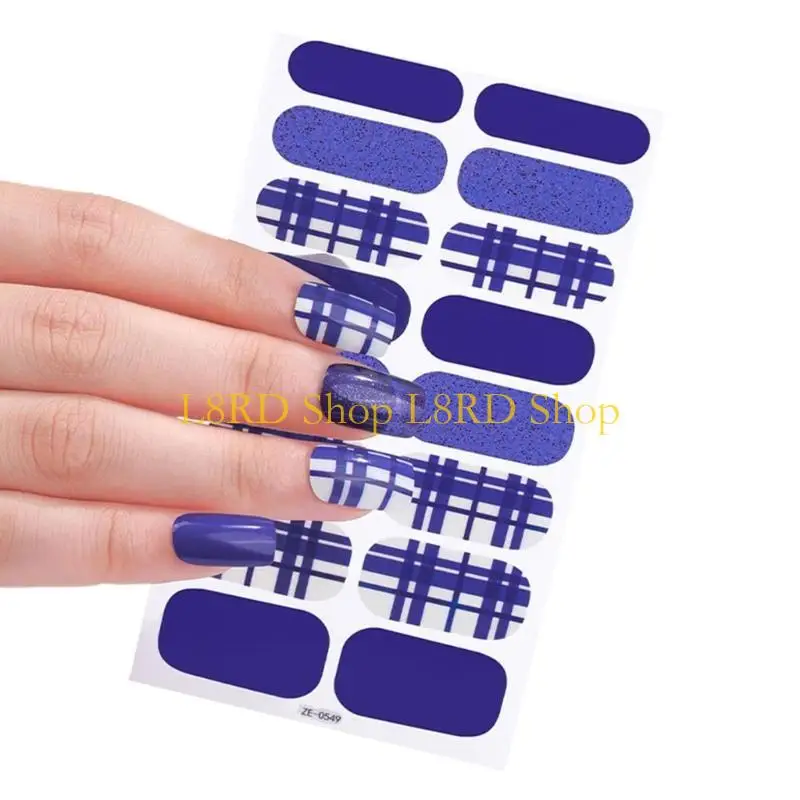 L8RDセルフ接着マニキュアステッカーフルラップジェルネイルストリップネイルアートステッカー