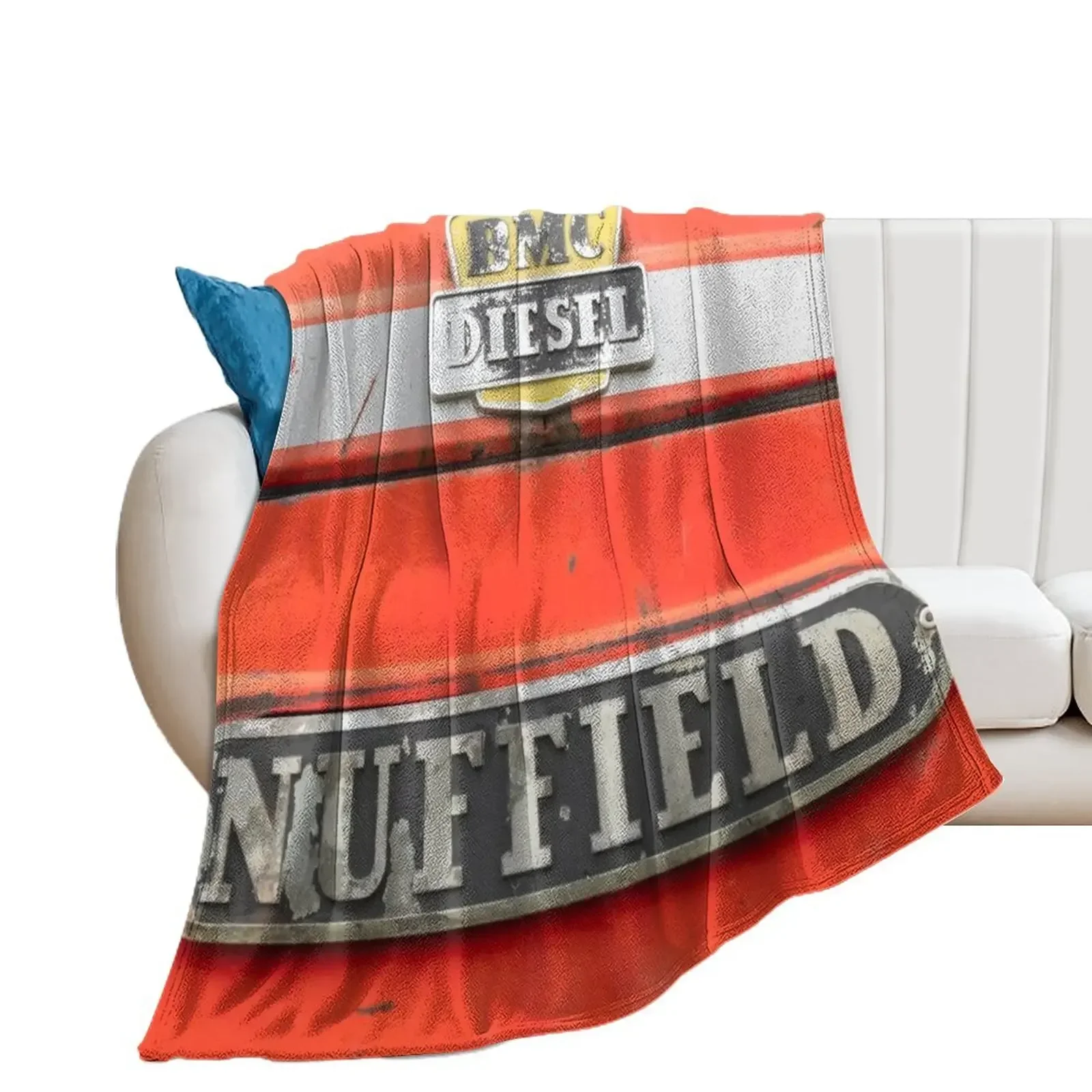 Vintage Nuffield Tractor Badges Throw Blanket Shaggy Sofa Quilt Heavy Baby Blankets