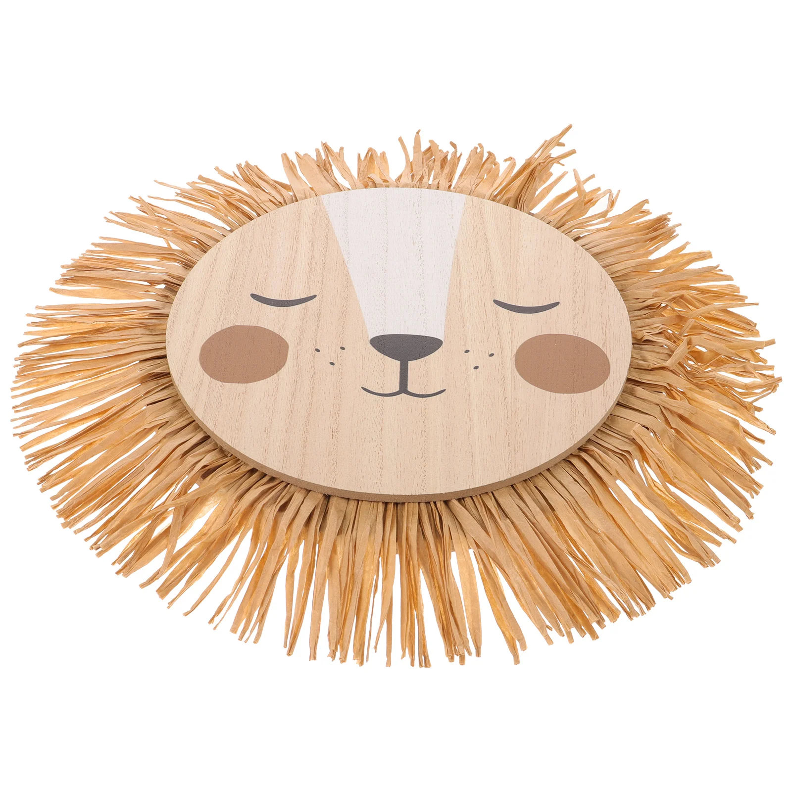 

Raffia Woven Lion Head Wall Pendant Nordic Style Home Decorative Craft Wall Hanging Ornament Woven Ornament Lion Raffia Pendant