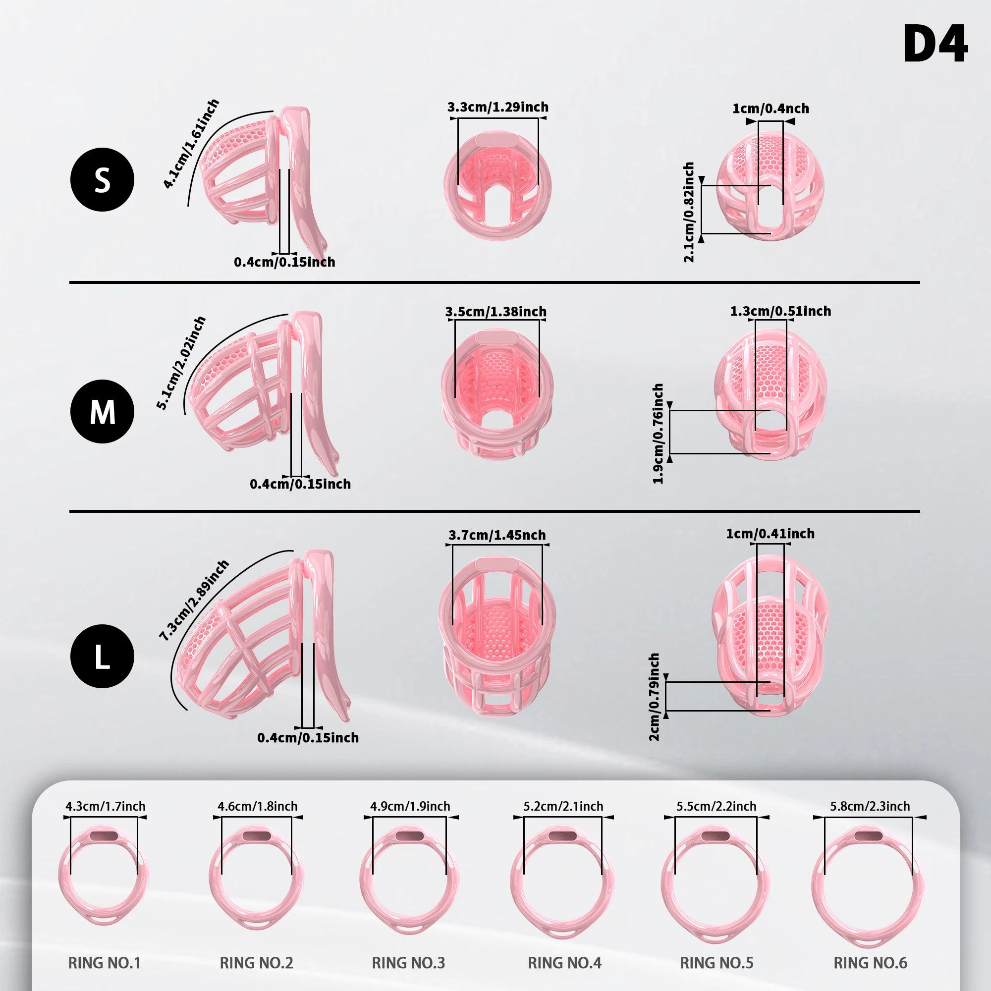 Soft Silicone Chastity Cage Device Anti-Cheating Penis Lock with 4 Size Cock Rings Penis Restraints for Men Discreet Sex Toys view 4