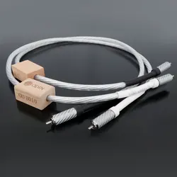 One Pair Odin HiFi RCA Audio Cable 7N OCC Sterling Silver 2RCA Male to 2RCA Male Interconnect for DAC TV Amplifier