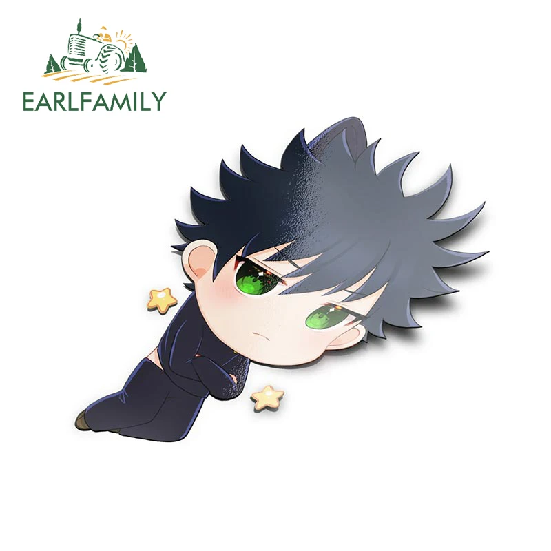 

EARLFAMILY 13cm X 8.3cm For Fushiguro Megumi Hanging Jujutsu Kaisen Car Stickers Sunscreen Vinyl Decal Cartoon Fashionable Decor