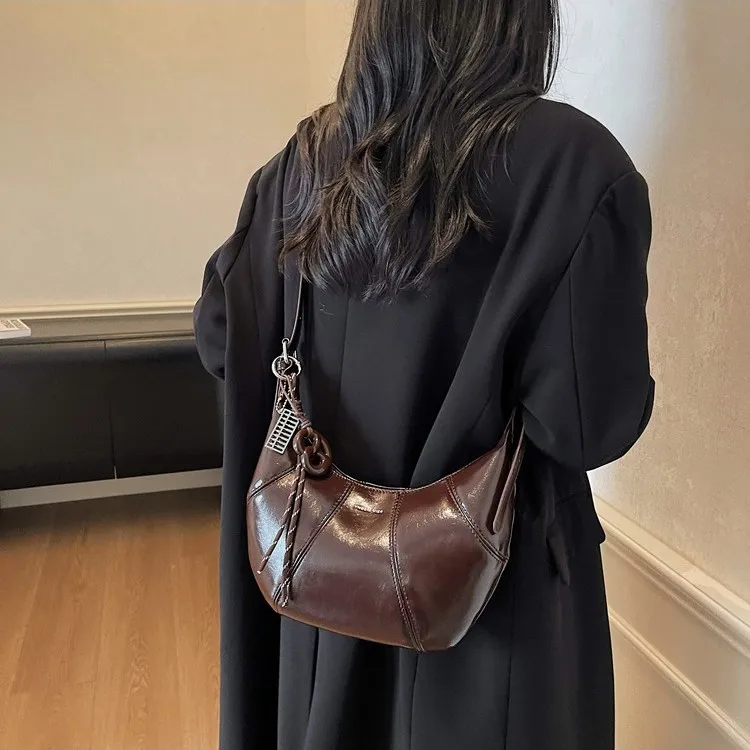 빈티지 덤플링 백 여성용 2025 가을 겨울 신상 패션 캐주얼 숄더백 소형 크로스바디 가방 여성용 일상 출퇴근용