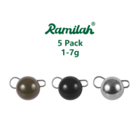 5 Pack 3 Colors 1g-7g Cheburashka Sinker Weights Fishing Accessories