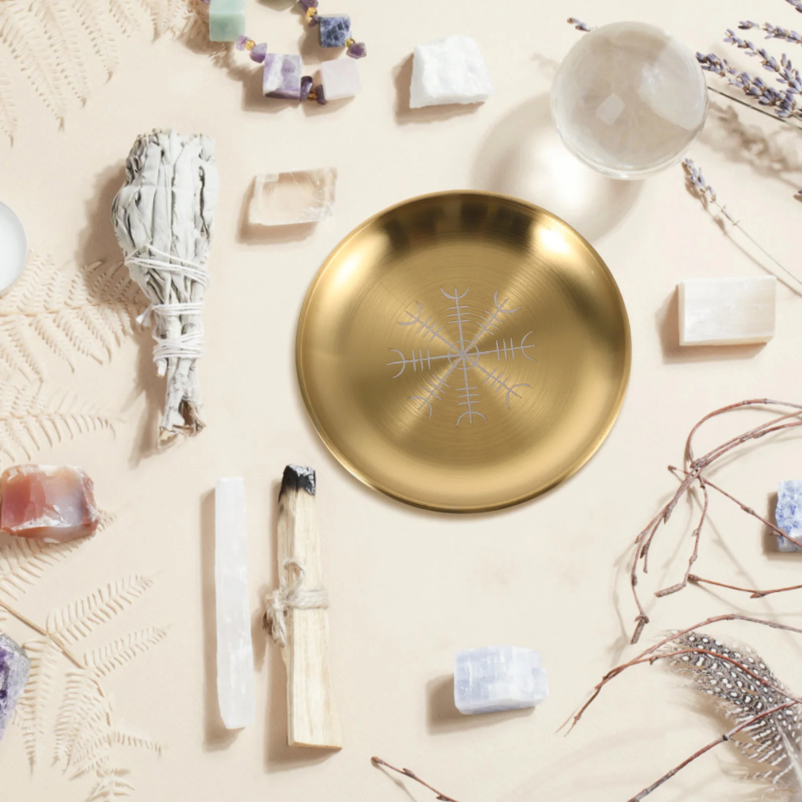 

Stainless Steel Storage Tray Keys Catchall Altar Jewelry Plate Bathroom Holder Dish Round Display