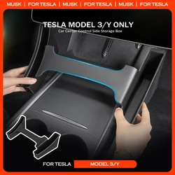 For Tesla Model 3 Y Car Center Organizer Storage Box Holder Front Seat Console Side Pocket Tray 2021-2023 Interior Accessories