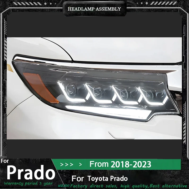 

Фара для обновления фары Toyota Prado в сборе 2018-2023, оснащенные полностью светодиодными проекторными фарами и дневным ходом