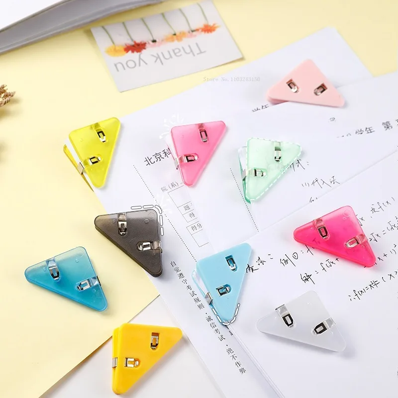 Multi-functional Triangle Clip Creative Right Angle Corner Clip School Office Supplies Student Test Paper Corner Anti-curling
