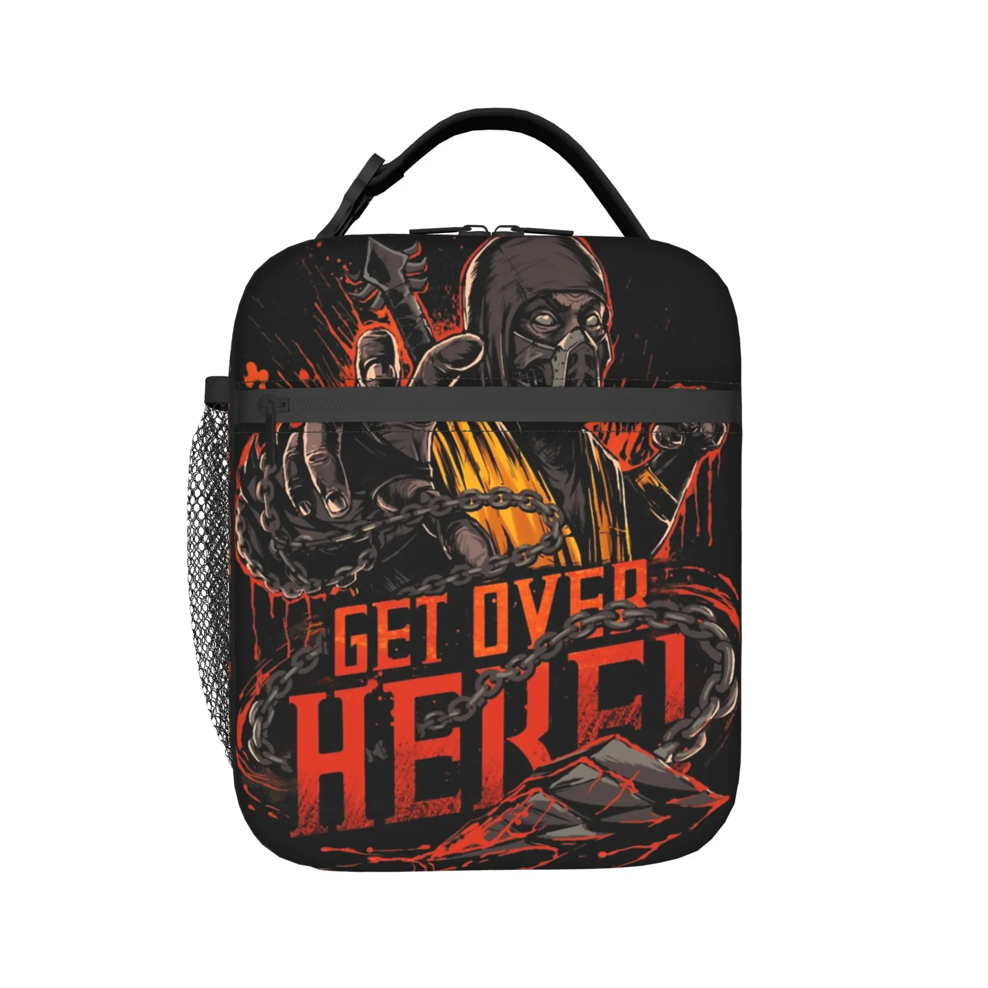 Bolsa térmica isolada para almoço Mortal Kombat, para escritório, bolsa de armazenamento de alimentos, caixa térmica portátil para almoço