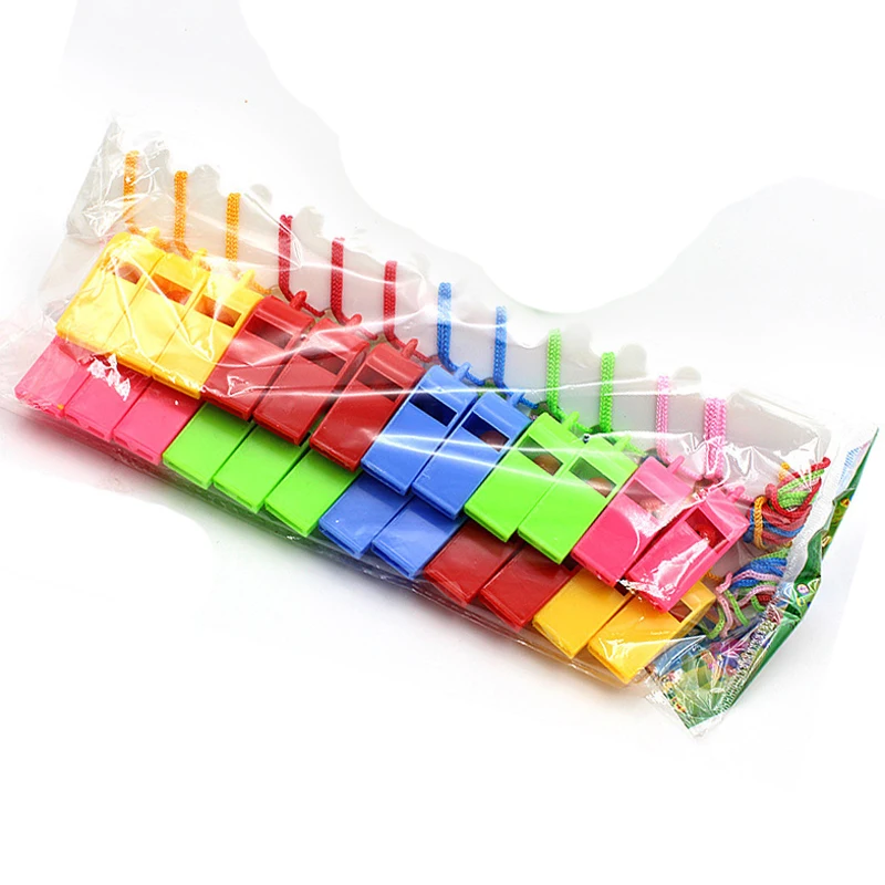12/24pcs Whistle Mixed Colors Sporting Goods Plastic Whistle Colorful Cheer Referee Whistle Fan Whistle