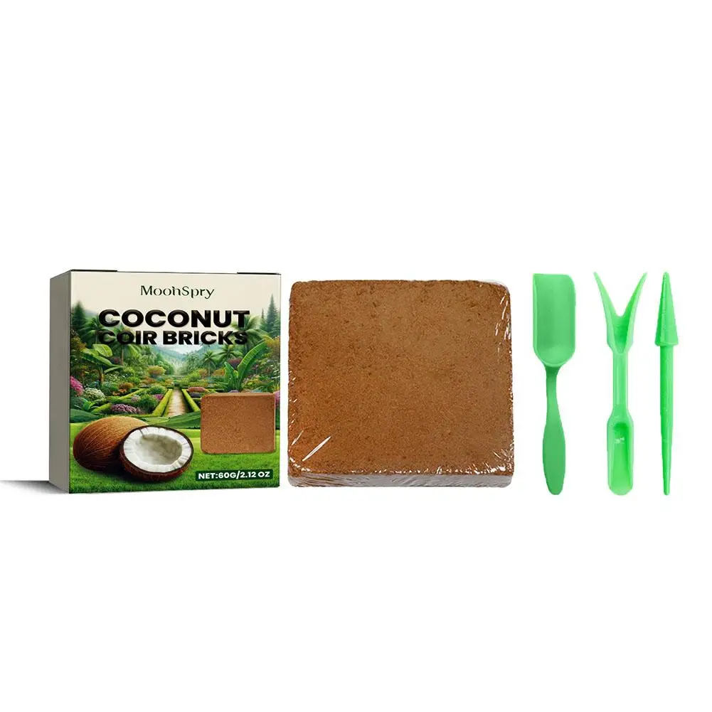 Natural Coir Fiber Brick Potting Supplies Animal Plant Nutrient Soil Compressed Brick Plant Coconut Organic Feeding Stone F Q9d8