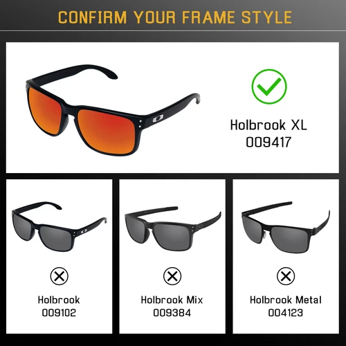 Imagen 2 del producto Lentes de repuesto polarizadas Bwake para montura de gafas de sol Oakley Holbrook XL OO9417-59mm, múltiples opciones