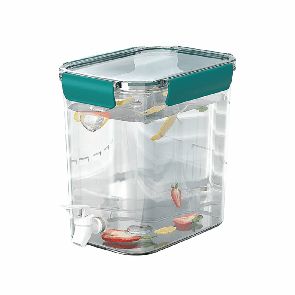 Portable Plastic Cold Water Kettle With Spigot Drink Dispenser Fruit Teapot Kitchen