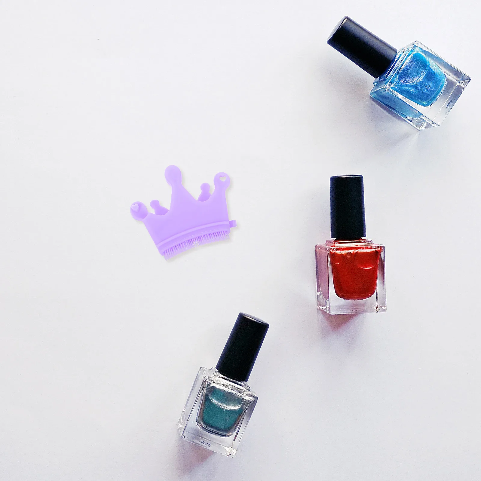 Silicone Nail Tools Set Crown Finger Holder Brush Stand for Manicure Art Organizer Stable Support Nail Polish Pen Storage Finger