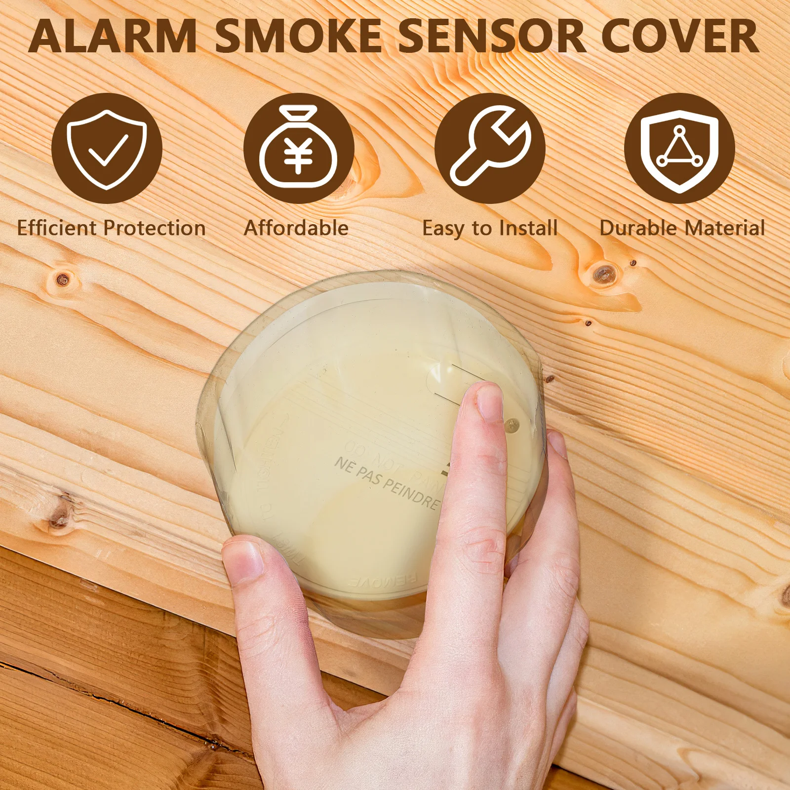 5pcs Smoke Covers: Plastic Protective Caps For Fire Alarm Dustproof Protection In Kitchens Construction Decorative