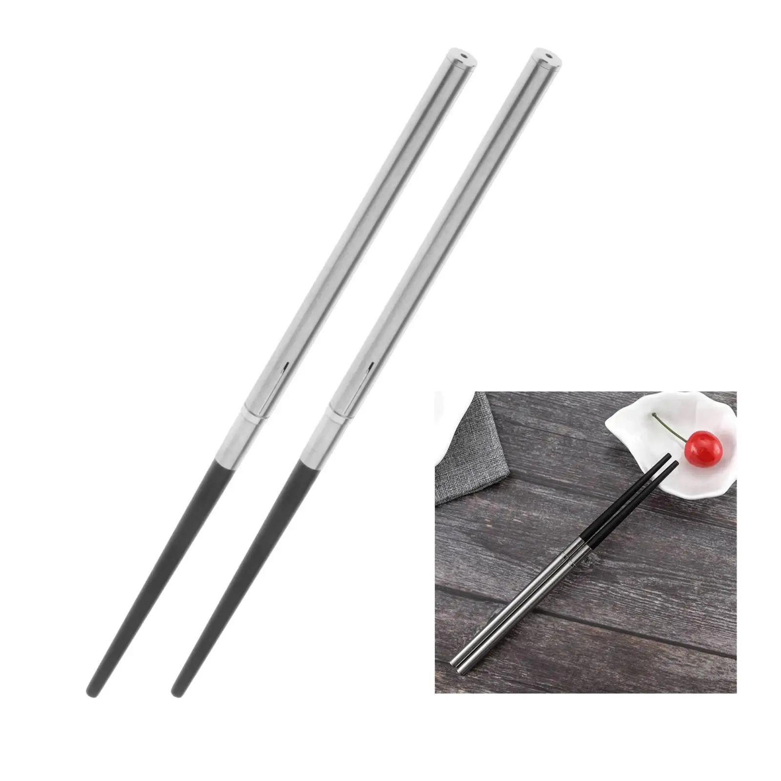 Foldable Chopsticks with Carrying Case, Carabiner (1 Pair) for Camping view 3