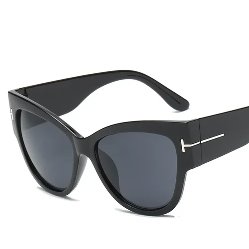 Imagen 2 del producto Gafas de sol con diseño de ojo de gato para mujer, lentes femeninas con degradado de puntos, grandes, UV400, 2023