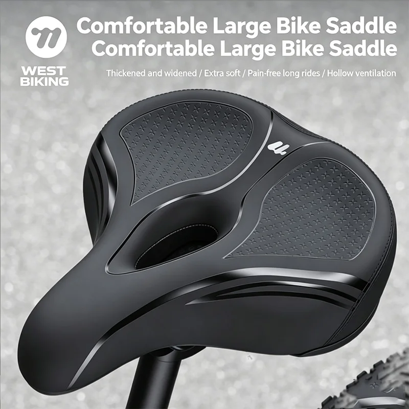 Selle de vélo surdimensionnée confortable, selle de remplacement extra-large, selle de vélo souple, imperméable, ajustement universel pour femmes et hommes