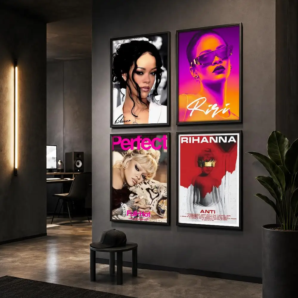 R-Rihanna SINGER Album Poster HD Home Wall Stickers House Hallway Living Room Bedroom Bar Office Decor Art Prints