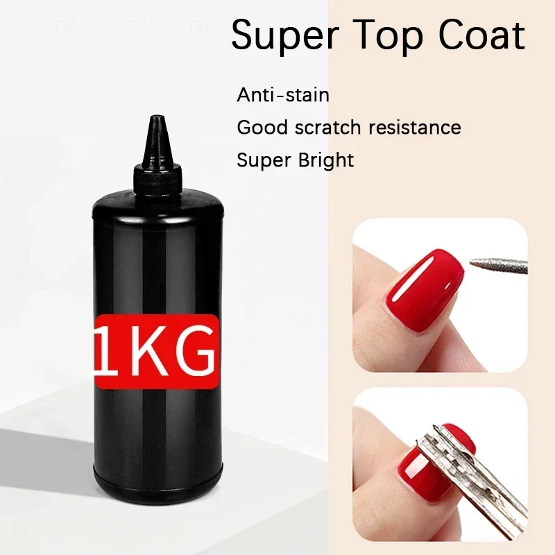 1000ml Super Top Coat Salon Use Base Top Gel Nail Polish Matte Top Coat Super Bright No Wipe Top Nail Gel Polish Reinfore Gel