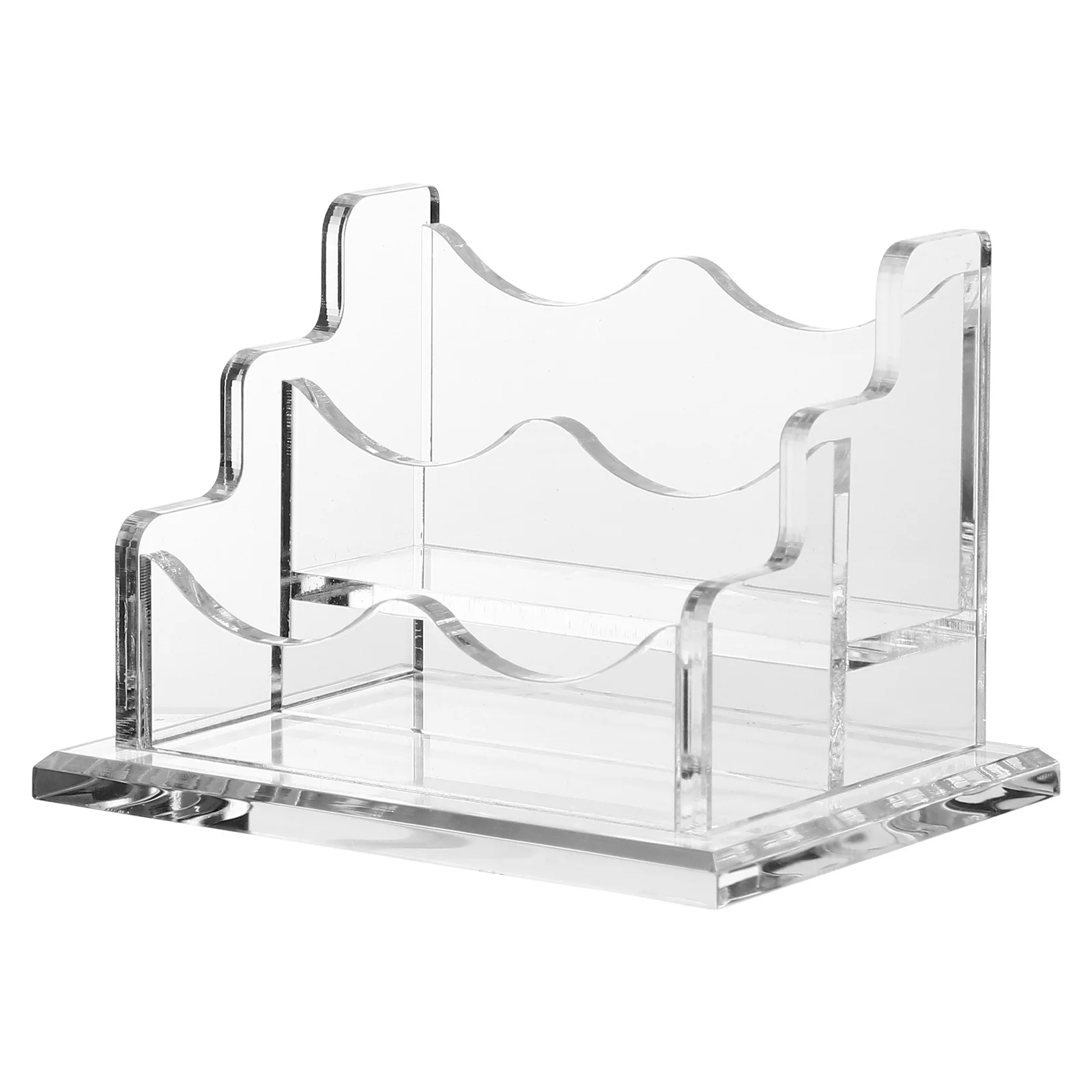 Акриловый держатель для визитных карточек, утолщенная противоскользящая основа, настольный органайзер для хранения офисных карточек, подставка для дисплея