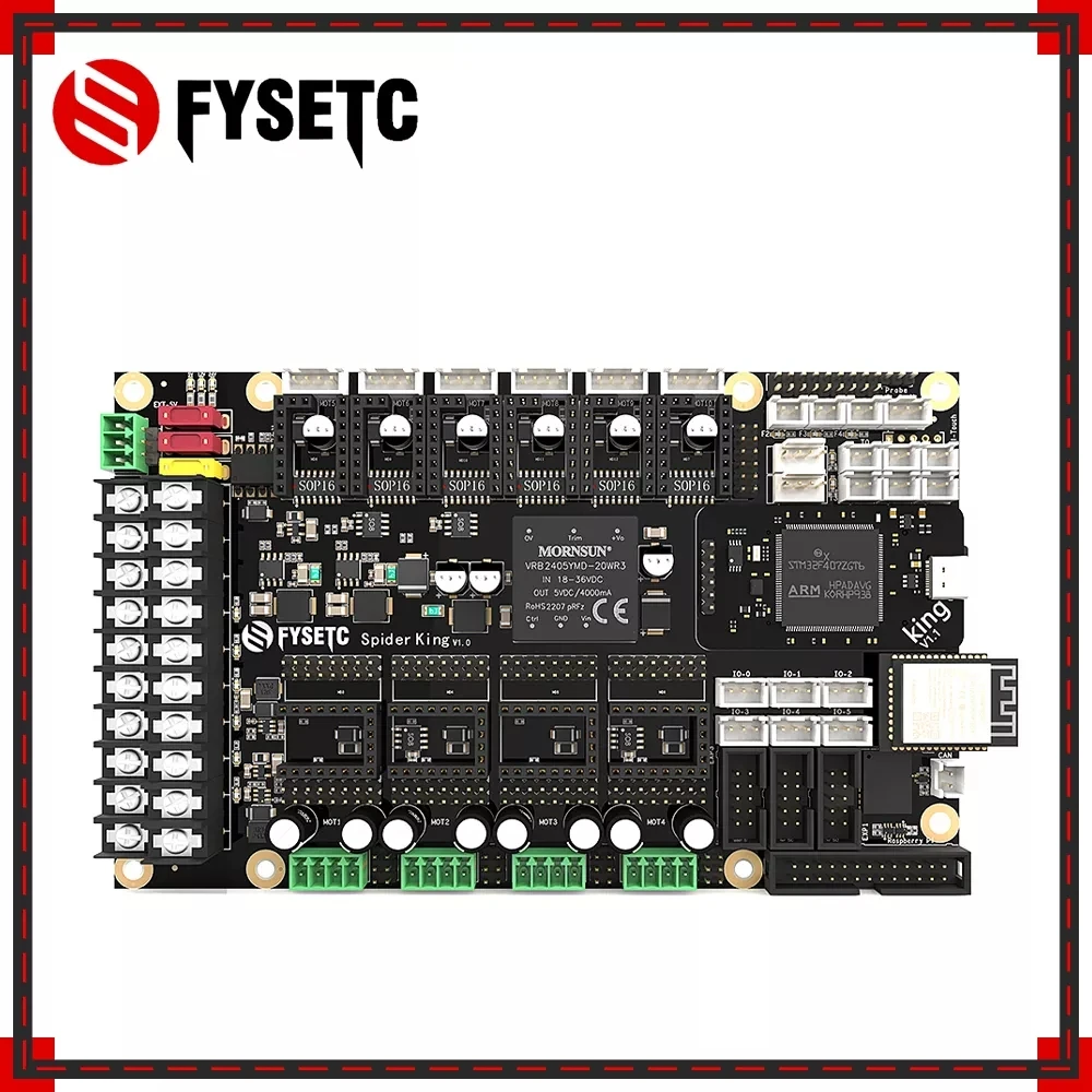 

FYSETC Spider King Motherboard Support Klipper/Marlin Core Replaceable 10-Axis Industrial-Grade Mainboard For Voron