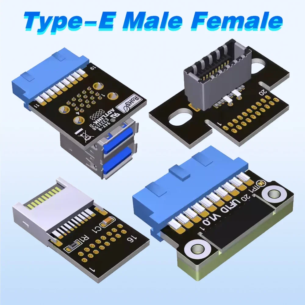 

ADT DIY USB Type-E Male Female FPV Connector Adapter Header USB E Flat Flexible FFC Extension Cable For Handheld Gimbal Monitor