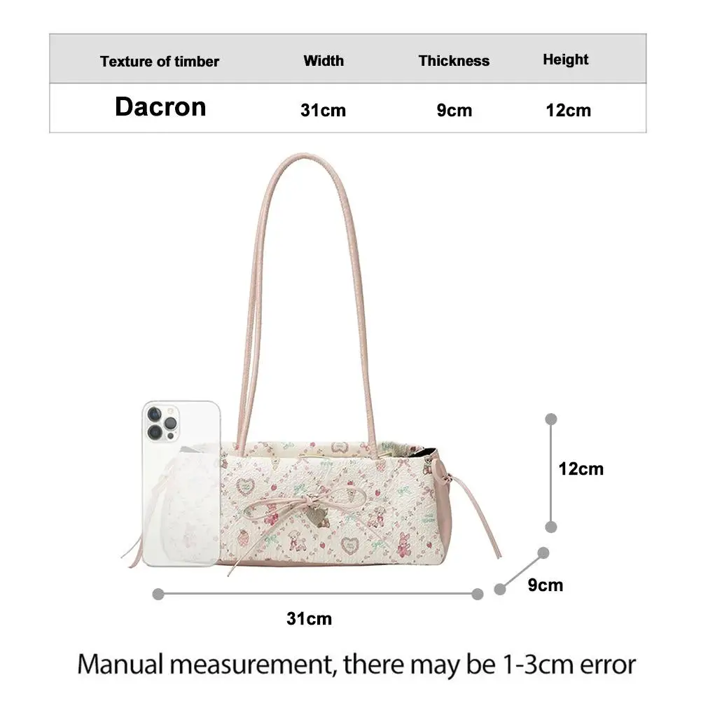 かわいいかわいいレディースバッグ甘いスタイルハイエンド脇の下バッグボウプリントバッグファッションシングルショルダーハンドバッグトレンディなかわいい小さなバッグ