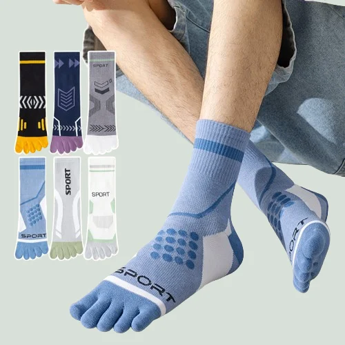 

5/10 Pairs High Quality Men's Thin Five Fingers Sports Socks Split Toe Sports Socks Breathable Sweat-Absorbing Mid Tube Socks