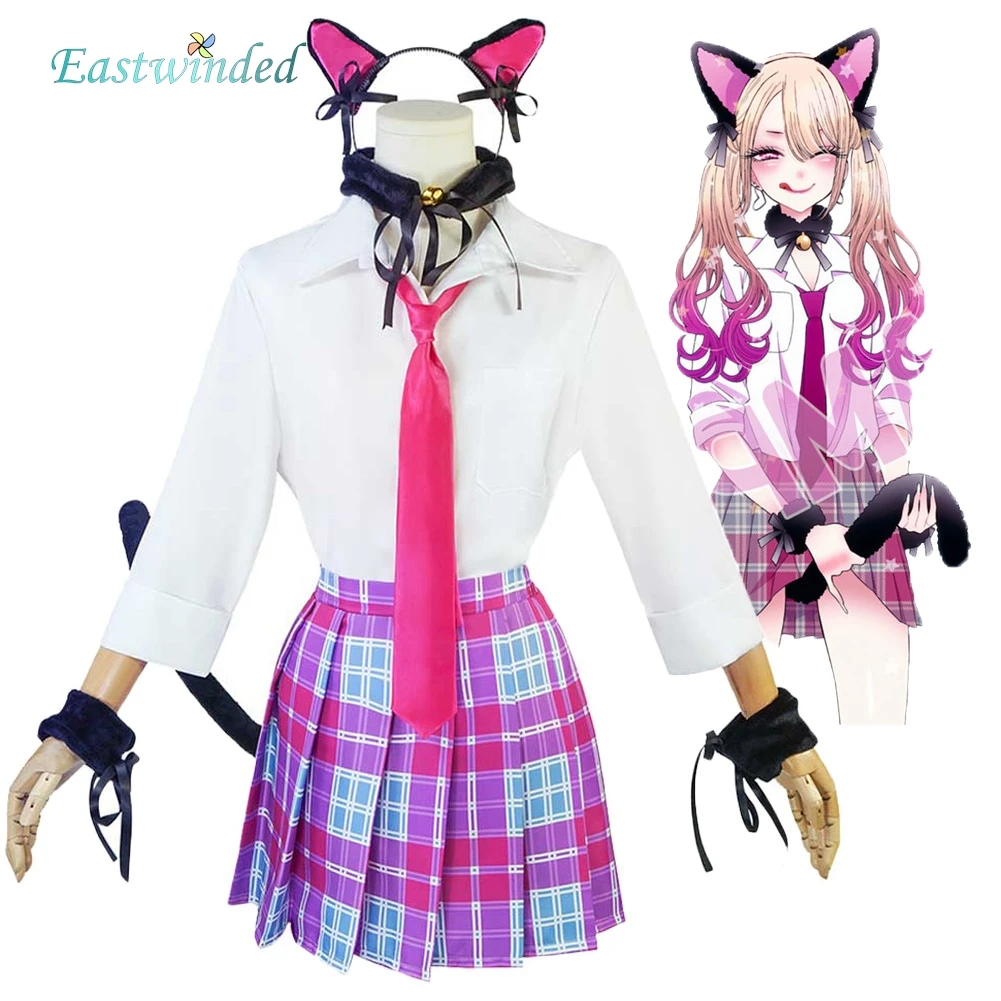 

Kitagawa Marin Cosplay Uniform Skirt Costume Anime Dress Up Cosplay Darling Roleplay Skirt T-shirt Halloween Carnival Party Suit