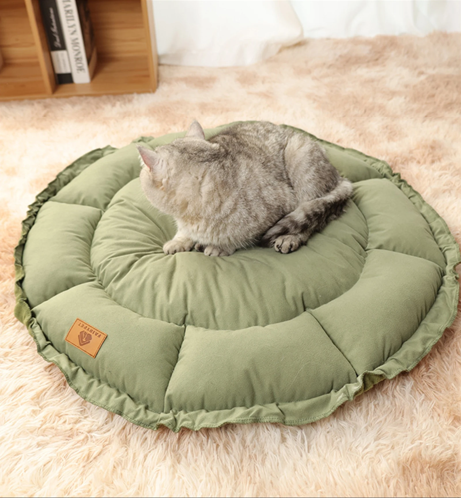 Flower Bud Cat Bed Shrink Frawstring Pets Mat Bed Usable On Both Sides Cats Beds Mat for Kittens Puppies Pet Cat Accessories