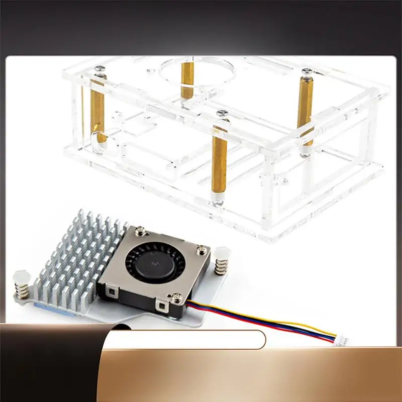 

X64A-для Raspberry Pi 5, акриловый корпус + радиатор с охлаждающим вентилятором, прозрачный защитный чехол, сменные аксессуары для Pi