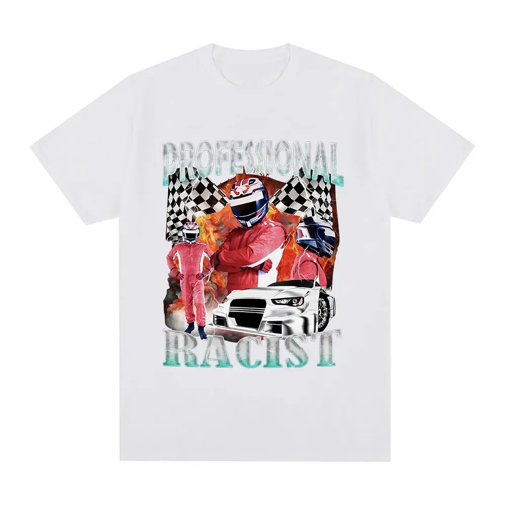 Women's T Shirt Polyester White Professional Racer Car Print Short Sleeve Tee Top Casual Harajuku Aesthetic Clothing