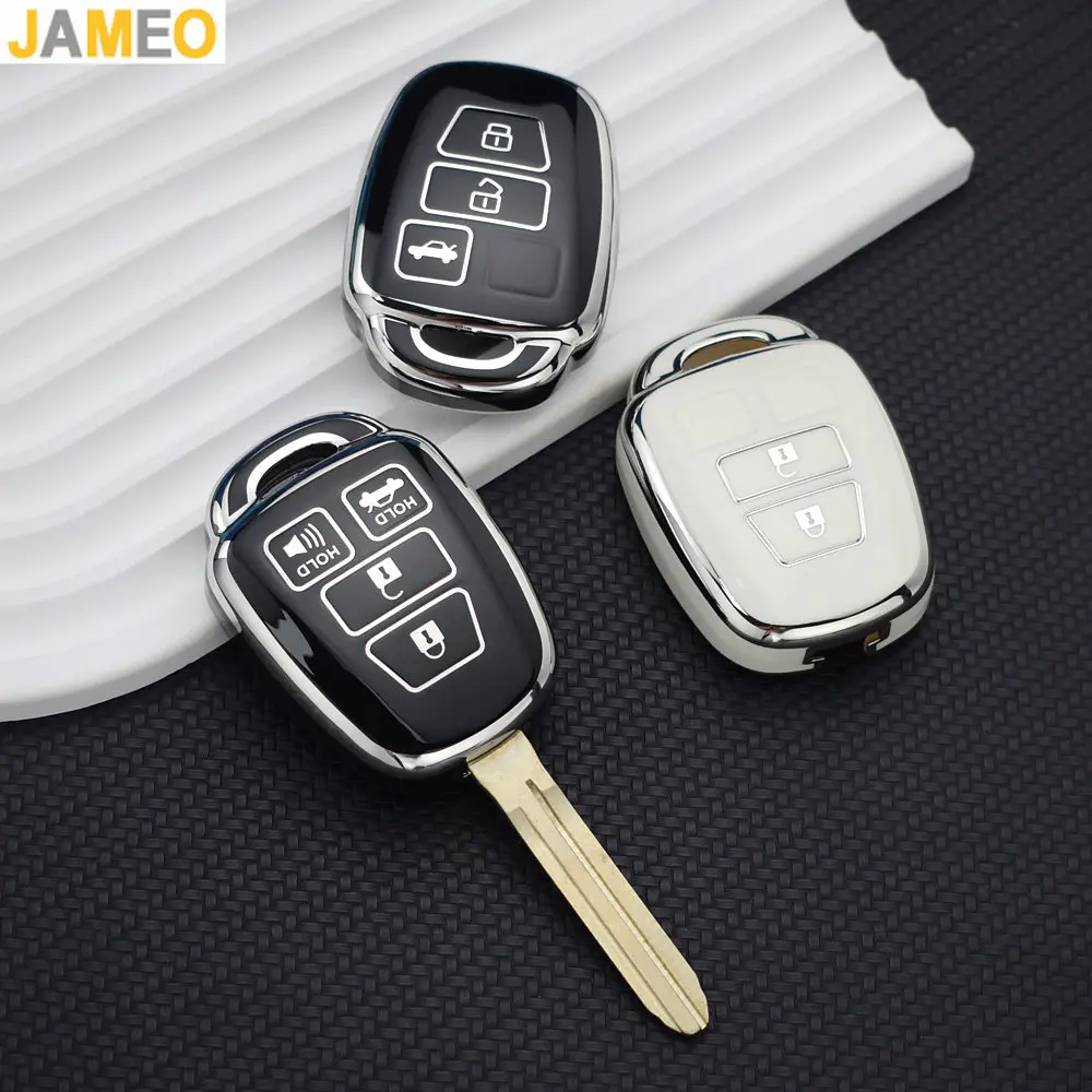 Pokrowiec na kluczyk samochodowy TPU do Toyota Prius RAV4 Camry Corolla 2014 2015 2016 2017 Shell Fob Bag Keychain Key Protector Akcesoria