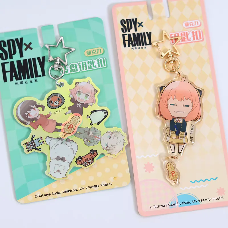 Novo espião × família anya forger anime bidimensional fidget spinner pingente personalidade criativa turntable chaveiro menina brinquedo presente