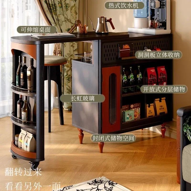 

French retro living room sofa side cabinet antique home solid wood partition bar counter