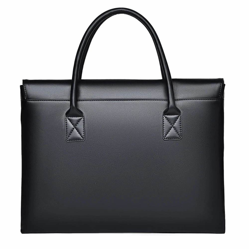 Large Capacity Custom Initials Laptop Bag PU Leather Business Office Student Briefcase Fashion Simple Notebook Computer Handbag