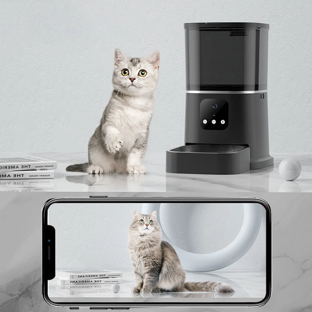 

Видеокамера-Кормушка для домашних питомцев, 6 л, Wi-Fi