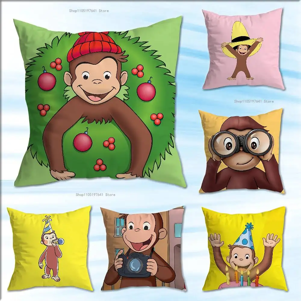 

Mokey C-Curious G-George Anime Celebrity Merchandise All-Match Printed Pillow Case Sofa Car Office Room Decoration Protector