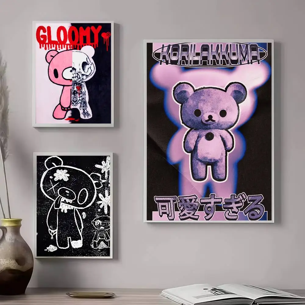 Anime g-gloomy horror bears classic   Whitepaper Poster Waterproof Paper Sticker Coffee House Bar Aesthetic Art Wall Painting