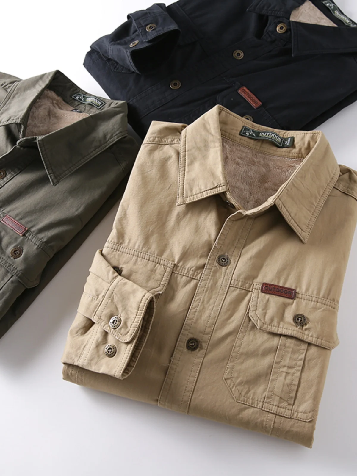 

Thiened Fce Workwear irt Outdoor Casual Sle Winter Color Long Sve Stand Fit Warm Coat for Autumn And Winter