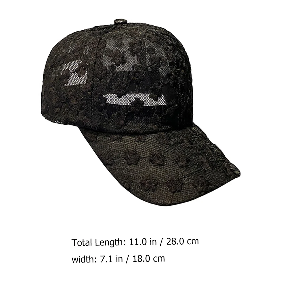 

1Pcs Chic Summer Baseball Hat Peaked Sunshade Cap Floral Lace Breathable Casual Travel Outdoor Protective Hat Fashion Peaked Cap