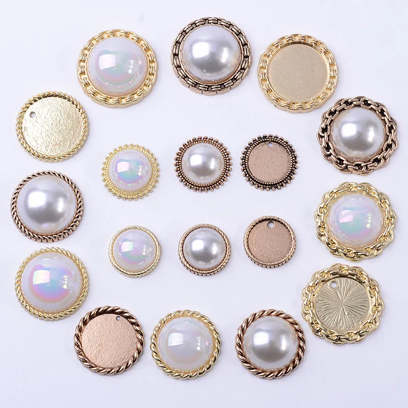 DIY handmade shoes clothing materials round pattern mermaid Ji Mabei pearl alloy material accessories wholesale