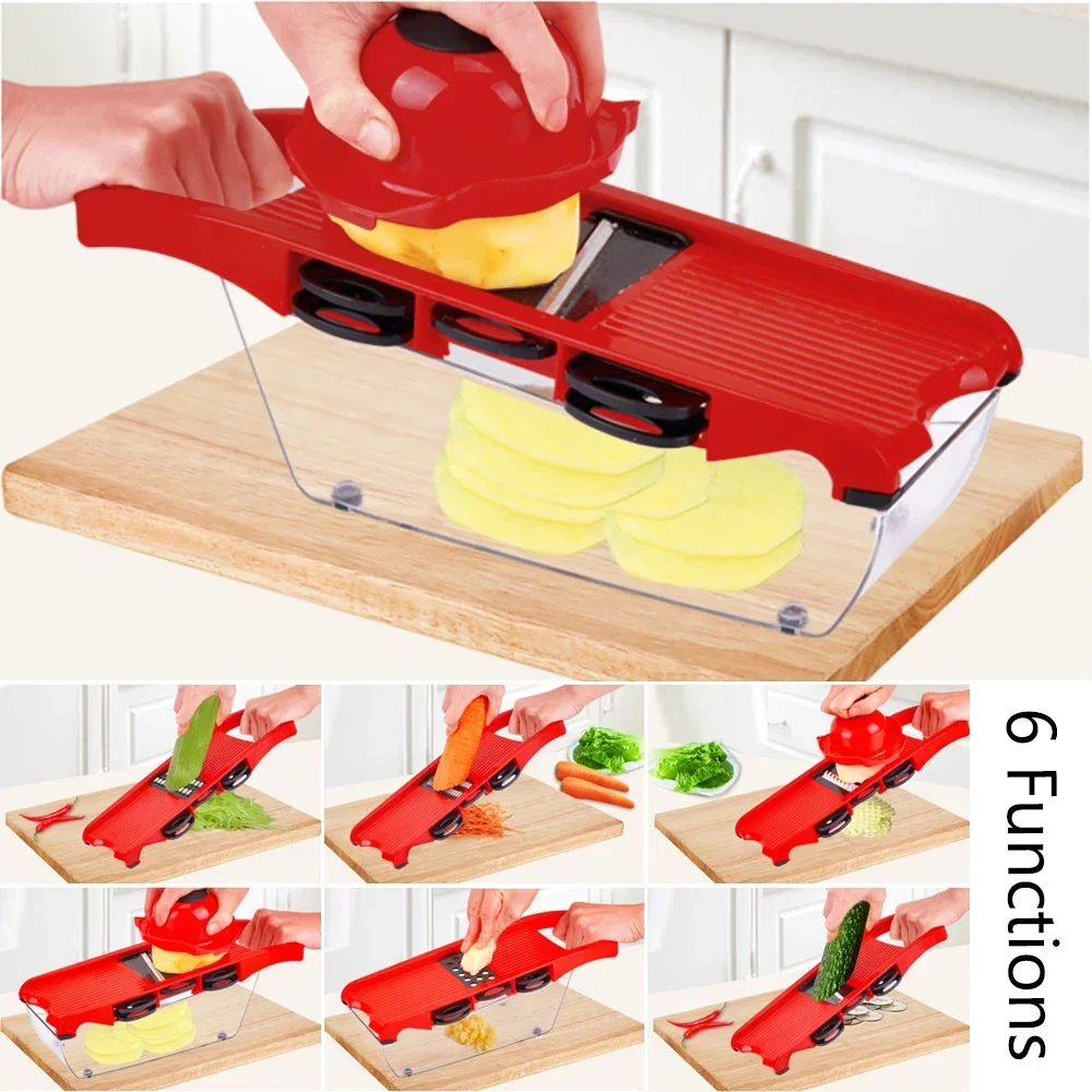 

HILIFE Cooking Tool Sets Kitchen Gadget Vegetable Mandoline Slicer Multi-function Grater Fruit Cutter 6 Blades accessories