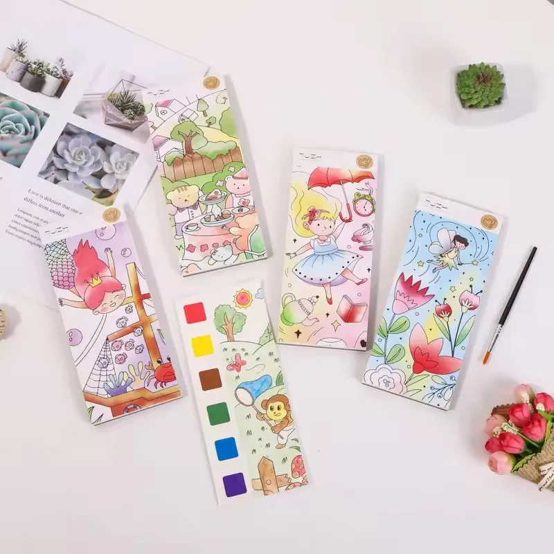 Livro de colorir aquarela infantil de 12 páginas, brinquedos desenvolvimento, brinquedos de desenho infantil para ação de graças, páscoa, presentes de natal